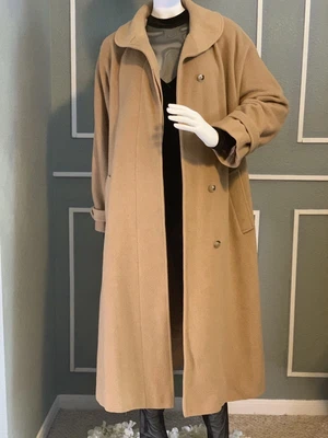$195 • Buy Vintage Regency Pure Cashmere Camel Hair Trench Coat