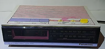 Vintage Rare Pink Panasonic RC-6061 FM-AM Digital Clock Radio Alarm Works  • $49.95
