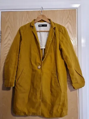Zara Womens Mustard Yellow Blazer Summer Linen Casual Jacket. Size XS • $14.93