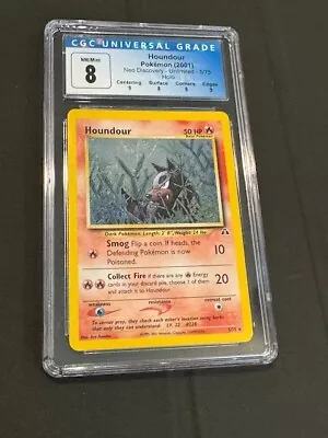 CGC 8 NM-MT Houndour Holo #5/75 2001 Neo Discovery Unlimited Pokémon • $59.99