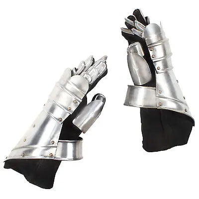 £56.99 • Buy Medieval Knight Gauntlets LARP Replica Silver Steel Collectables Weapon VidaXL
