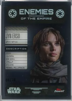 2023 Topps Finest Star Wars Jyn Erso Enemies Of The Empire 6/10 • $419.65