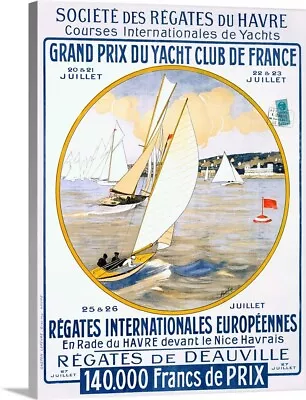 Yacht Club De France Vintage Poster Canvas Wall Art Print Sailing Home Decor • $329.99