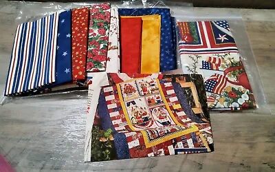 Red White And Blooming Quilting Kit Fabric Pattern Sewing 41x61 Moda Panel • $100