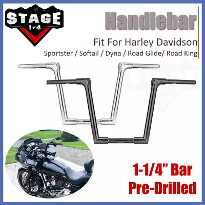 10  12  14  16  Fused Bar 1-1/4  Handlebar For Harley Davidson Road King Glide • $89.99