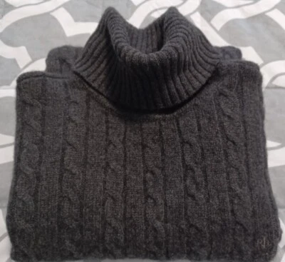 $32.55 • Buy Vintage Lauren Ralph Lauren Sweater Sz.S Charcoal Gray Turtleneck 100% Cashmere