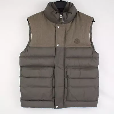 Moncler Rance Down Vest With Stand Collar In Light Brown - Designer Size 3 • $399.97