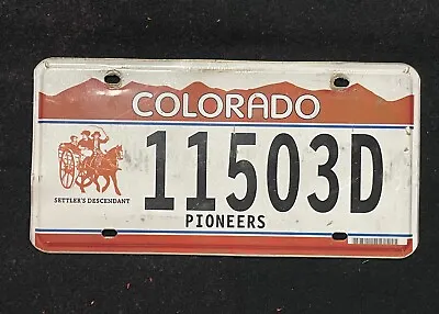 Vintage 1997-1999 Colorado Pioneers Settler's Descendant License Plate | #11503D • $9.99