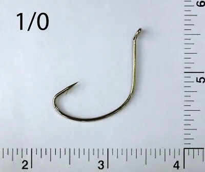 PACK OF 25 Size 1/0 TACKLEWORKS Offset Nickel Kahle Fishing Hooks Bent Eye Up • $3.45