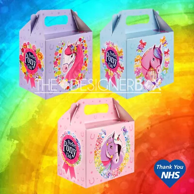 1/6/12 Pony Themed Card Party Favour Filler Loot Handle Boxes Food Sweets Box • £0.99