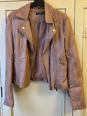 Miss Selfridge Faux Leather Biker Jacket Size 8 • £9.99