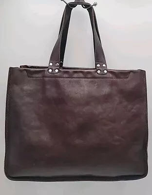 Vintage Brown Leather Distressed Women's Tote Bag Travel Shoppers Bag READ • $31.48