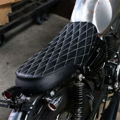 Motorcycle Flat Brat Saddle Cafe Racer Vintage Seat Cushion For Honda Yamaha • $55.09