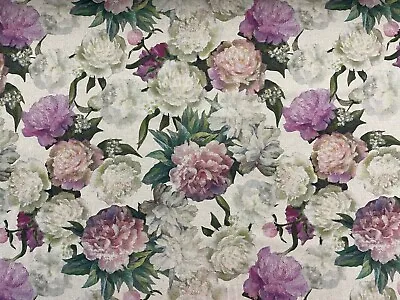 Cabbage Roses  Linen 280cm Wide Curtain/Blind/Upholstery Fabric • £2.69