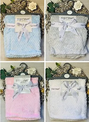 Newborn Baby Blanket Super Soft Waffle Luxury Wrap Pram Crib Blanket Babytown • £9.79