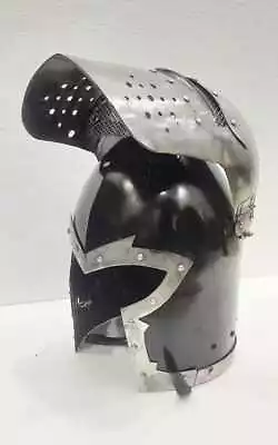 Medieval Barbuta Helmet Role Play Knight Helmet Fully Functional Inner Leather • $79.79