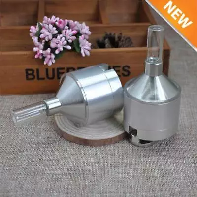 $15.99 • Buy Metal Powder Grinder Hand Mill Funnel With Snuff Glass Bottle