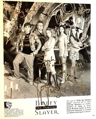 BUFFY THE VAMPIRE SLAYER Cast Signed 8x10 Photo Sarah Gellar Joss Whedon • $399.99