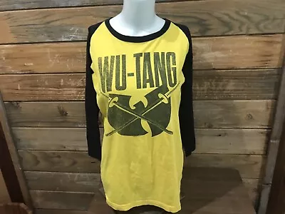 WU TANG CLAN Raglan T-shirt Gza Rza ODB Hip Hop Rap 3/4sleeve Women’s Large • £13.50