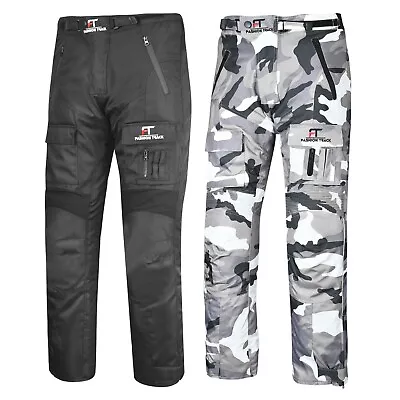 Motorbike Motorcycle Waterproof Cordura Textile Trousers Pants Armours BLACK • $42.26