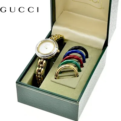 GUCCI Change Bezel Watch Quartz Gold Quartz Vintage Ladies Watch Used • $306.68