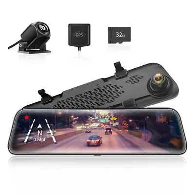 WOLFBOX G840S Front And Rear View Mirror Dash Cam 1080P 12  Dual Cameras Free SD • $71.99