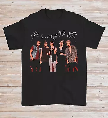 Popular One Direction Members Signed Men Black T Shirt • $19.99