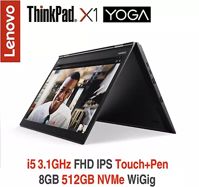 ThinkPad X1 Yoga I5 3.1GHz FHD IPS Touch Pen 8GB 512GB NVMe WiFi WIGig Warranty • $994.95