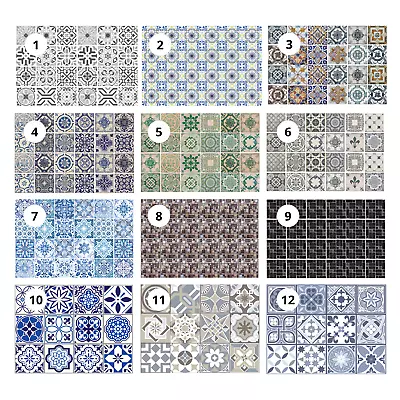 £4.95 • Buy Tile Transfer Wall Sticker Mosaic 24pcs Retro Moroccan Decal Kitchen Bathroom