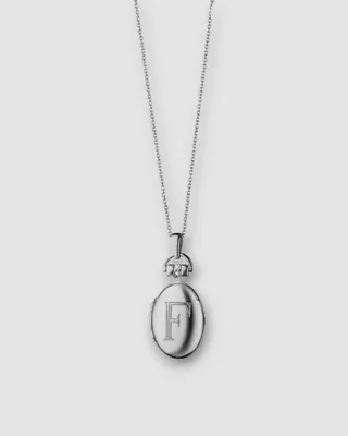 $296 Monica Rich Kosann Women's 925 Sterling Silver Initial  F  Locket Necklace • $94.78