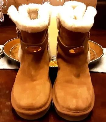 Michael Kors Women Suede Fur Shearling Lined Winter Boots Size-9 • $39