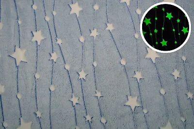 Minkee Winky Plush Glow In Night Star Curtain Light Blue 50 X 160 Cm • £4.77