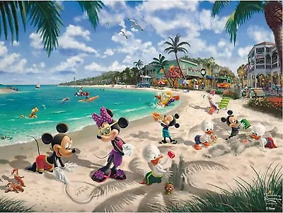 Ceaco Disney Jigsaw Puzzle Mickey Mouse Florida Beach Thomas Kinkade 750 Piece • $32