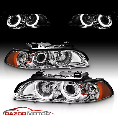 1997-2003 Chrome Dual Halo Projector Headlights For BMW E39 5-Series 528i/540i • $114.99