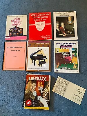 Lot Of 7 Vintage Piano Instruction Books And One Chord Card • $19.99