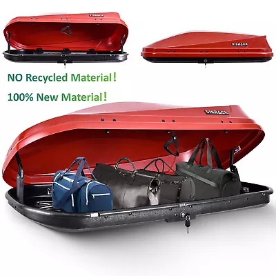 14ft³ Durable ABS Vehicle CarTop Storage Box Cargo Luggage Carrier 2-Lock Red • $259