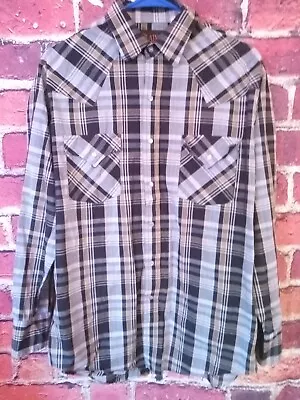 Plains Western Wear Mens Shirt Snap Button Size Medium • $18.95