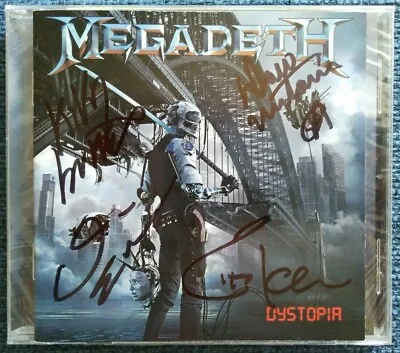 MEGADETH ‎– Dystopia – FULLY SIGNED By The ORIGINAL LINEUP! • £2499