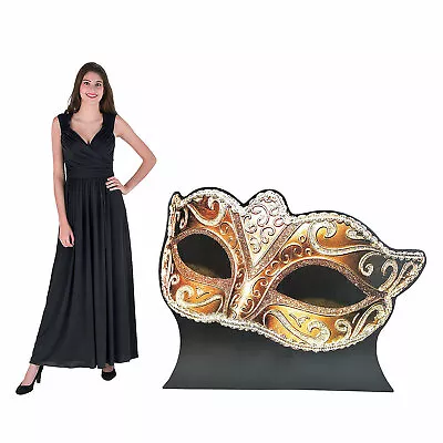 Gold Masquerade Ball Mask Stand-Up Large Party Decor 58  X 44 3/4  • $56.19