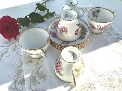 £75 • Buy Royal Standard Orleans Rose Vintage Bone China Tea Set= 5 Cups And 5 Saucers