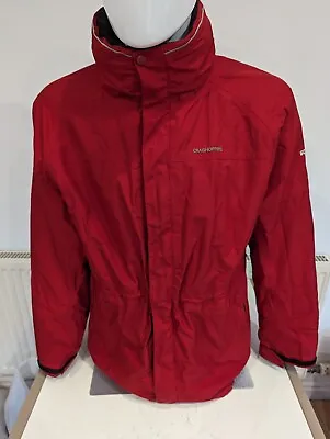 Mens Craghoppers Jacket M Medium Gortex Pit - Pit 22  Double Lined Red Hiking  • £29.99