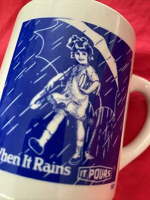 Vintage Morton Salt Girl Advertising Coffee Cup Mug 1921 Logo Ceramic • $8