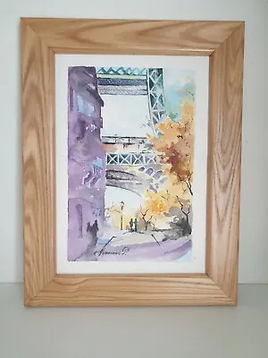 Paris Eiffel Tower  WatercolourPainting Marina Wall Art Handmade Best Presents • £19.99