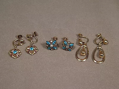 3pr Vintage 12K Gold Filled Earrings Signed Van Dell Phyllis Screwback • $39