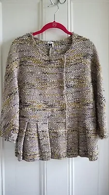 Missoni Sparkle Tweed Jacket~Pleated Skirt~Beige Green Purple Silver Black~44=8M • $99.99