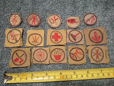 Lot Of 15 Vintage Foreign Square Merit Badges • $14.55