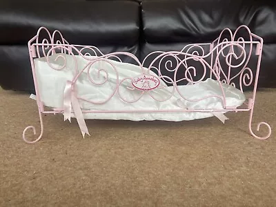 Vintage Baby Annabell Pink  Metal Scroll Cot • £10