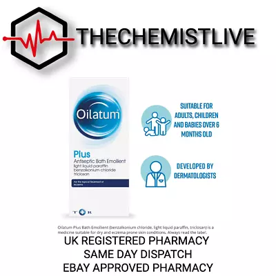 £14.75 • Buy Oilatum Plus Antiseptic Bath Emollient Eczema Skin Liquid Paraffin 500ml GSL .