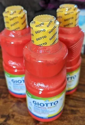 Giotto 250ml Washable Ready Mixed School Red Paint Bottle 3 Pack • £5.99