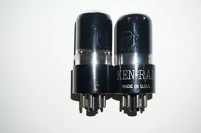 Pair Of Ken-Rad  6SN7GT VT-231 1 Black Glass Vacuum Tubes - Test Strong • $165